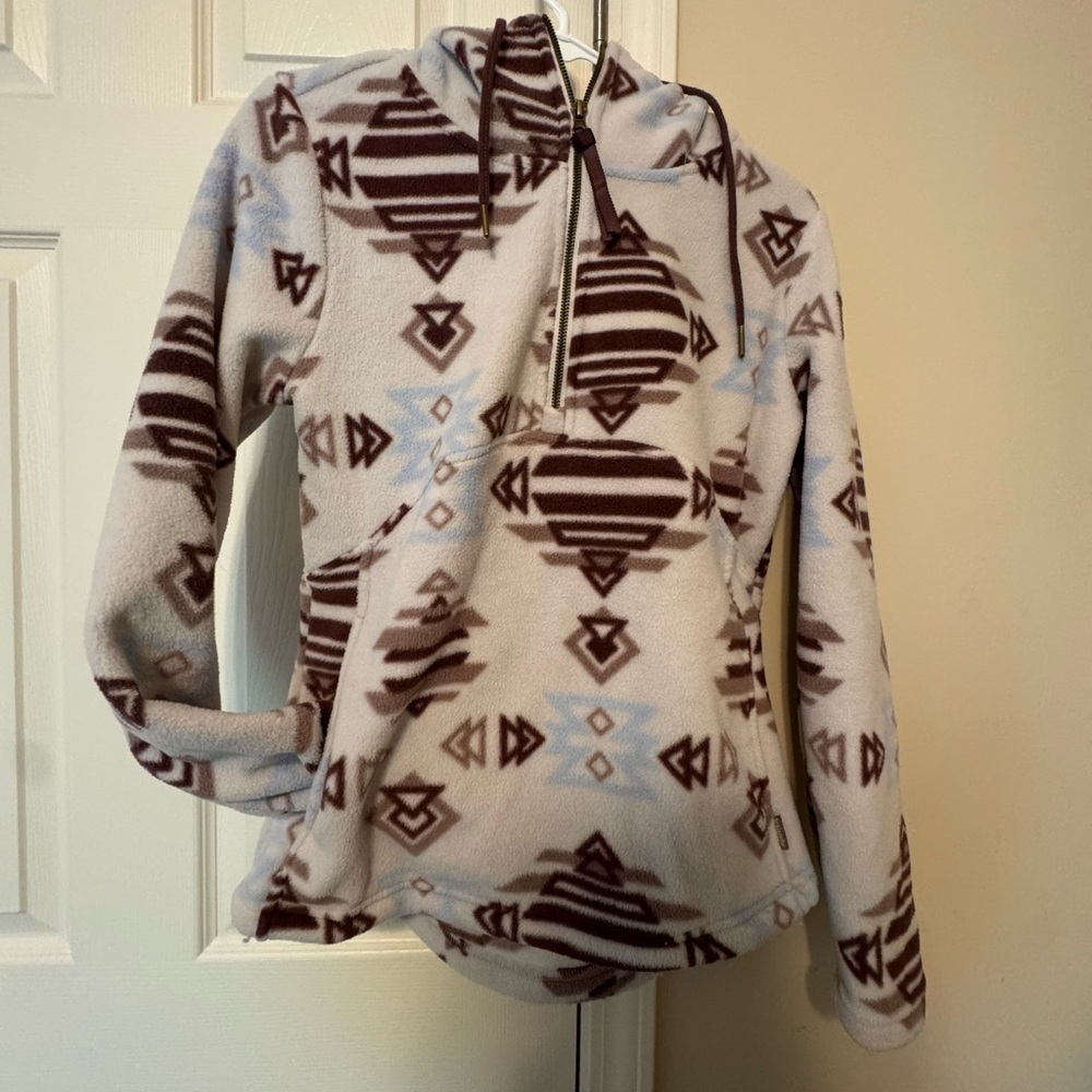Avalanche Women's Geometric Patterned Sweater - Cream and Brown - Picture 4 of 7